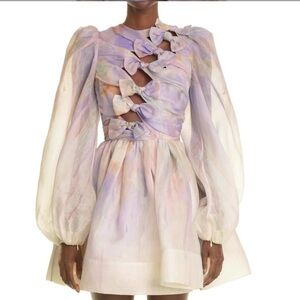 Zimmermann Rhythmic Knot Mini Dress 🩵🎀